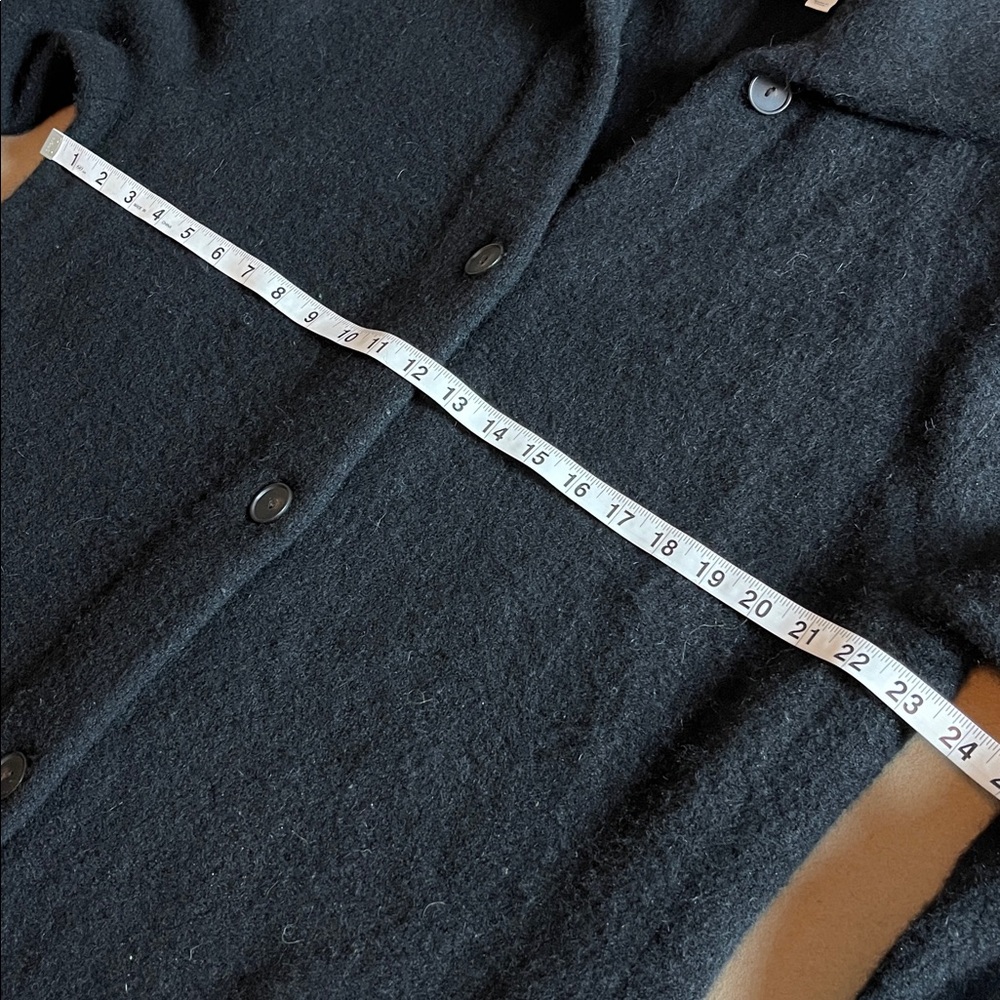 Vince Black Long Wool Blend Coat Minimalist Button Front Luxury Outerwear - Picture 12 of 14